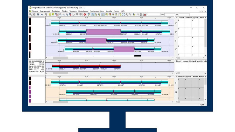 IVU.duty Benutzeroberfläche - Dienstplanung für Bus- und Straßenbahnbetriebe