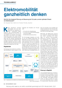 Fachartikel über Elektromobilität ganzheitlich denken in der Oktoberausgabe von Der Nahverkehr 2021