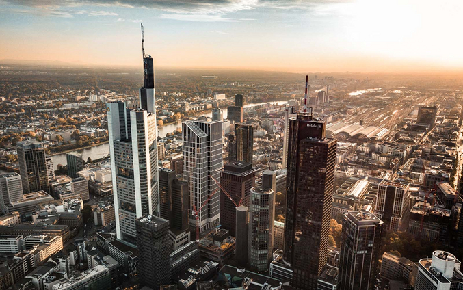 Luftbild von Frankfurt