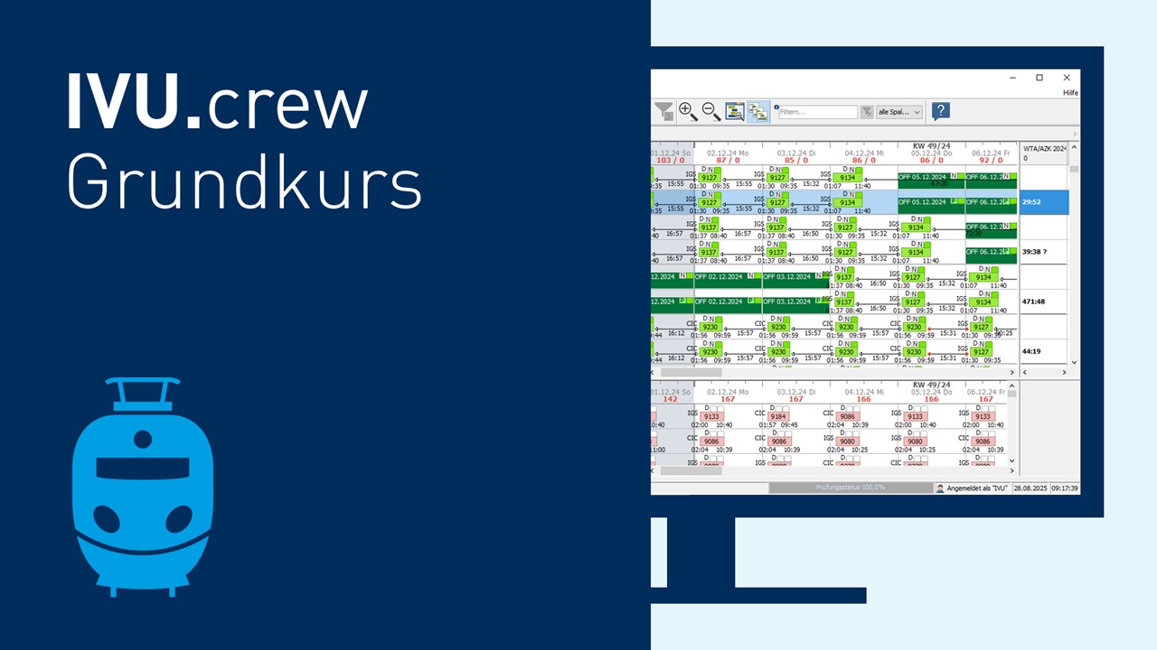IVU.crew Grundkurs - Schulung zu Personaldisposition in Eisenbahnbetrieben